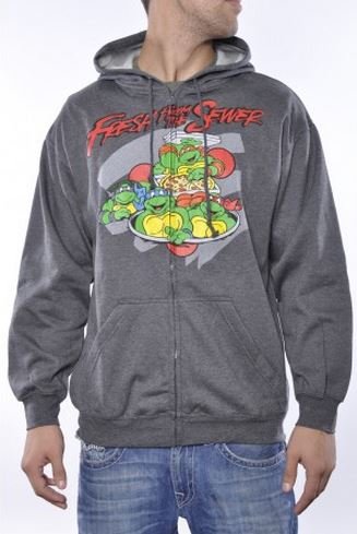 Teenage Mutant Ninja Turtles Fresh From The Sewer Hoodie Sweatshirt Charcoal