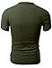 Doublju Mens Henley T-shirts with Short Sleeve KHAKI (US-L)