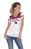 NFL Women's Arizona Cardinals the Coop Football Top In Burnout Team Colors (White/Cardinal, Large)