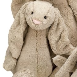 Plush Bashful Medium Beige Bunny 12"