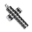Spikes 316L Stainless Steel 2 Tone ip Black with Black Gem Pendant
