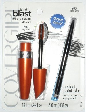 CoverGirl LashBlast Volume Blasting Mascara, Very Black (w/ Perfect Point eye pencil)
