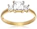 9ct Yellow Gold AMR323503 Ladies Princess Cut Cubic Zirconia Trilogy Ring