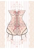 Wallmonkeys Peel and Stick Wall Decals - Corset with Ribbon and Lace - Removable Graphic