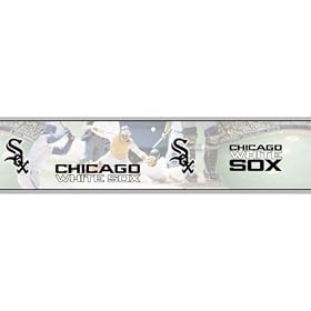 Blue Mountain Wallcoverings 5815398 Chicago White Sox MLB Prepasted Wall Border, 6-Inch by 15-Foot