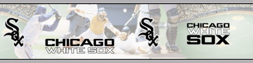 Blue Mountain Wallcoverings 5815398 Chicago White Sox MLB Prepasted Wall Border, 6-Inch by 15-Foot