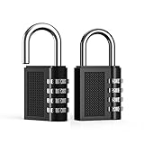 Zenco 2個セット 南京錠 ダイヤル式ロック 番号式 4桁 可変式 防犯用 （ブラック）