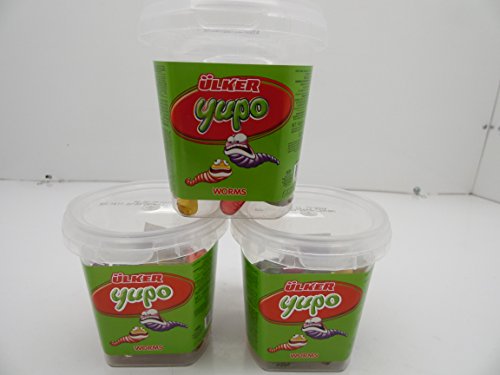 Ulker Yupo Gummy Candy, Worms, 140g X 3, Halal, 3 Packs, Solucan