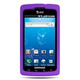 Premium Soft Silicone Gel Skin Case Cover for Samsung Captivate i897, Purpl ....