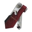 Men's Handmade Tie Random Curves Design Gray and Burgundy Silk Necktie