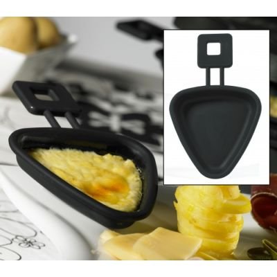 Mastrad F66800 Set of 2 Triangular Raclette Pans, Black