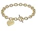 Bling Jewelry Classic 14K Yellow Gold Heart Tag Toggle Bracelet 7.5