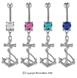 ANCHOR BELLY PIERCING RING BNAANC5C -PINK