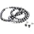 BoBijou Black Near Round 6-7mm Knotted Pearl Necklace with Sterling Silver Lobster Clasp with Matching Silver Earring Studs