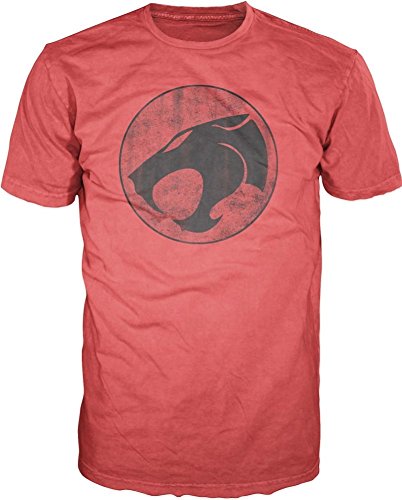Thundercats Distressed Black Logo Adult Red T-shirt