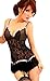 Women's Silicone Lace Top Thigh Highsexy Lace Babydoll Dress + Garters + G-string