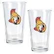 Ottawa Senators NHL 2pc Pint Ale Glass Set - Primary Logo by Great American Products