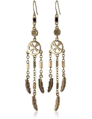 The SAK Feather Chandelier Gold Drop Earrings