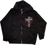 Trinity Blood: Blood Cross and Group Image Black Zip Hoodie, Adult