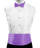 Lavender Men's Poly Satin Tuxedo Bowtie and Cummerbund Set