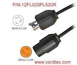 Cordtec 12FT L5-20P 20A 125V Locking Power Cord 12FL520L520
