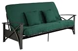Serta Willow Brussels Full Futon Set with Pillows, Gray/Hunter