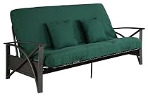 Serta Willow Brussels Full Futon Set with Pillows, Gray/Hunter