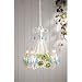 Laura Ashley MXX414 Maisie 4 Light Floral Mini Chandelier Fixture, White, Green, Blue, B9187