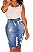 Jiujiuyi Women's High Waist Ripped Denim Skirts
