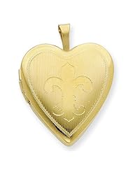 1/20 Gold Filled 20mm Fleur De Lis Heart Locket