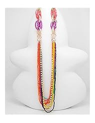 Mixed Colors Seed Bead Necklace In Zinc
