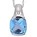 10K White Gold Cushion-Cut Blue Topaz and Diamond title=