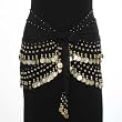 BLACK & GOLD DANGLING COINS BELLY HIP DANCE WRAP BELT