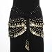 BLACK & GOLD DANGLING COINS BELLY HIP DANCE WRAP BELT