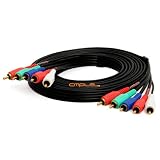 Component Video Audio Cable 5x RCA Gold HDTV RGB YPbPr 12 feet 12ft