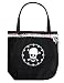 ECSTAR WOMENS SKULL DOILY TOTE BLACK W/ BLUE/WHITE LACE
