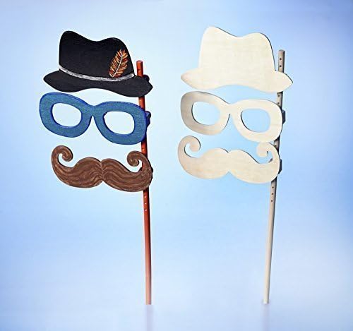 Wooden Face Mask Stick (Adjustable) Craft Kit (Pack of 2)