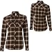 RVCA Junior's "Rangerette" Long Sleeve Flannel Shirt,Green Shade,Large