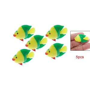Yellow Green Plastic Aquarium Fish Tank Decoration