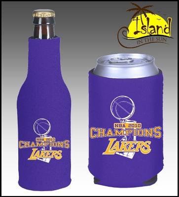 (2) LOS ANGELES LAKERS 2010 CHAMPS CAN & BOTTLE KOOZIE