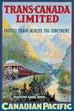 12 X 18 Stretched Canvas Poster Trans-Canada Limited - Fastest Train Across the Continent
