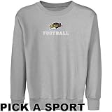 North Dakota State Bison Youth Ash Custom Sport Logo Applique Crew Neck Fleece Sweatshirt (Small)