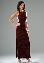 Silk Beaded Slit Evening Dress/Prom Dress 