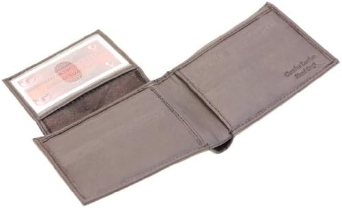Men's Bifold Flap Up Wallet Genuine Buff-Cow Leather