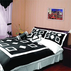 Geometry 11pc Comforter Set, King, Black by