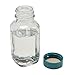 Vestil BTL-SW-G-2-CS Wide-Mouth Square Glass Bottle with Green Cap, 2 oz Capacity, Clear (Pack of 12)