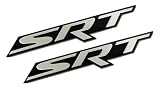 2 x SRT Street Racing Technology Aluminum Emblem Badge Nameplate Logo Decal Rare JDM (pair/set of 2) for Dodge Caliber Magnum Charger Challenger Ram Viper Super Bee Drag Pak Tomahawk Chrysler Crossfire Firepower Nassau 300C Jeep Grand Cherokee SRT 4 6 8 10 ACR Hemi 392