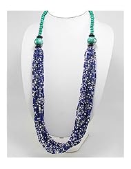 Blue Seed Bead Necklace