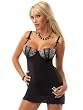 Sexy Silver Black Chemise Nightgown Nightdress Mesh Lingerie Underwire Cups Matching Gstring
