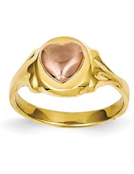 14k Two tone Heart Baby Ring